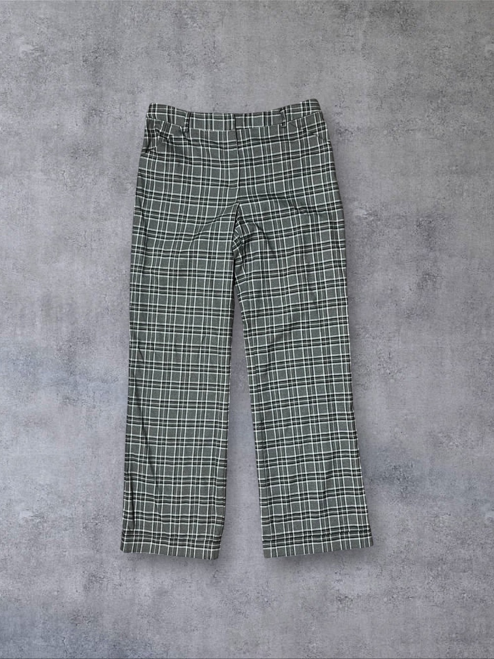 Gray Plaid Sz 10 Tall Long Elegant Legs Trousers